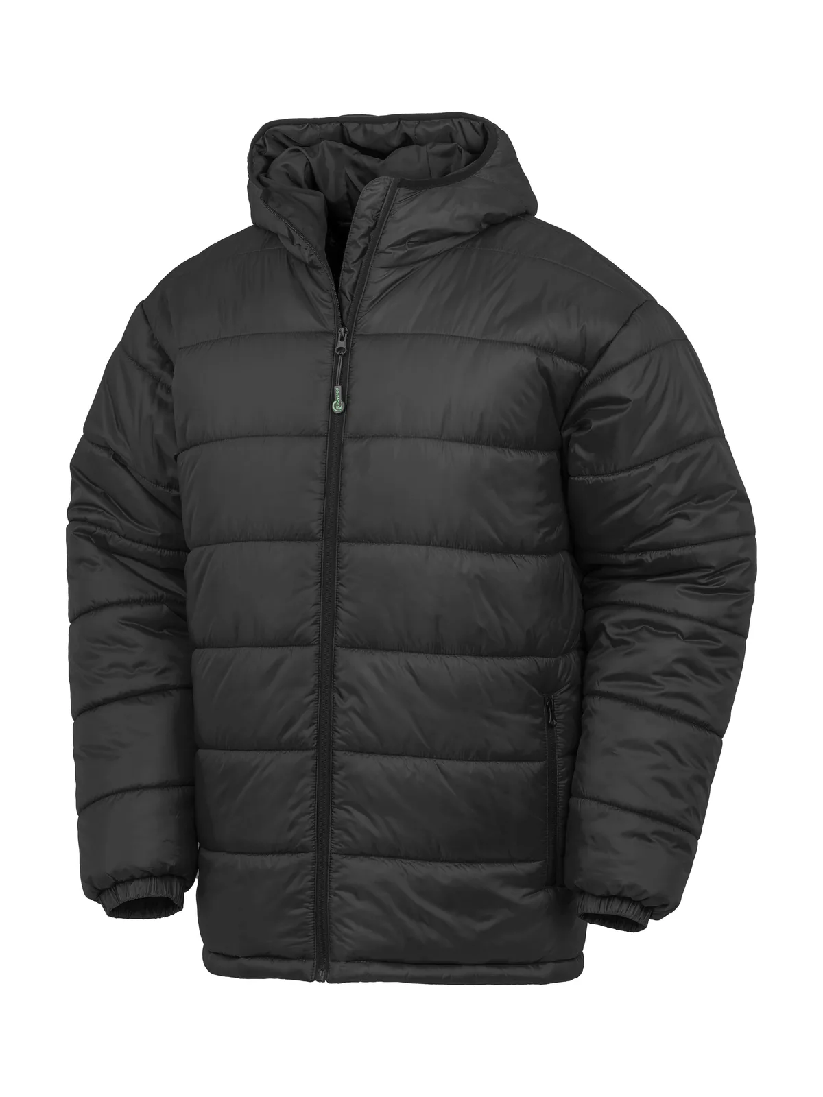 Recycled Hooded Padded Parka — BLACK
