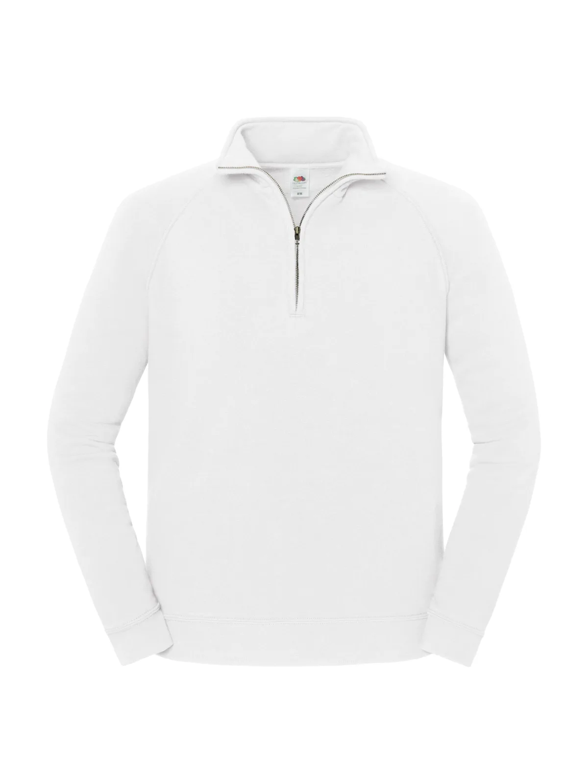 Iconic Premium Zip Neck Sweat — WHITE