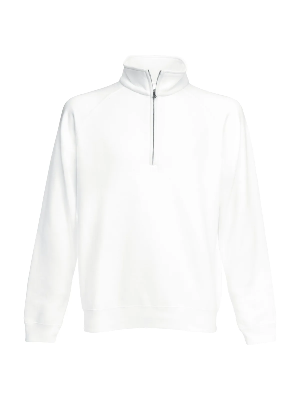 Premium Zip Neck Sweat — WHITE