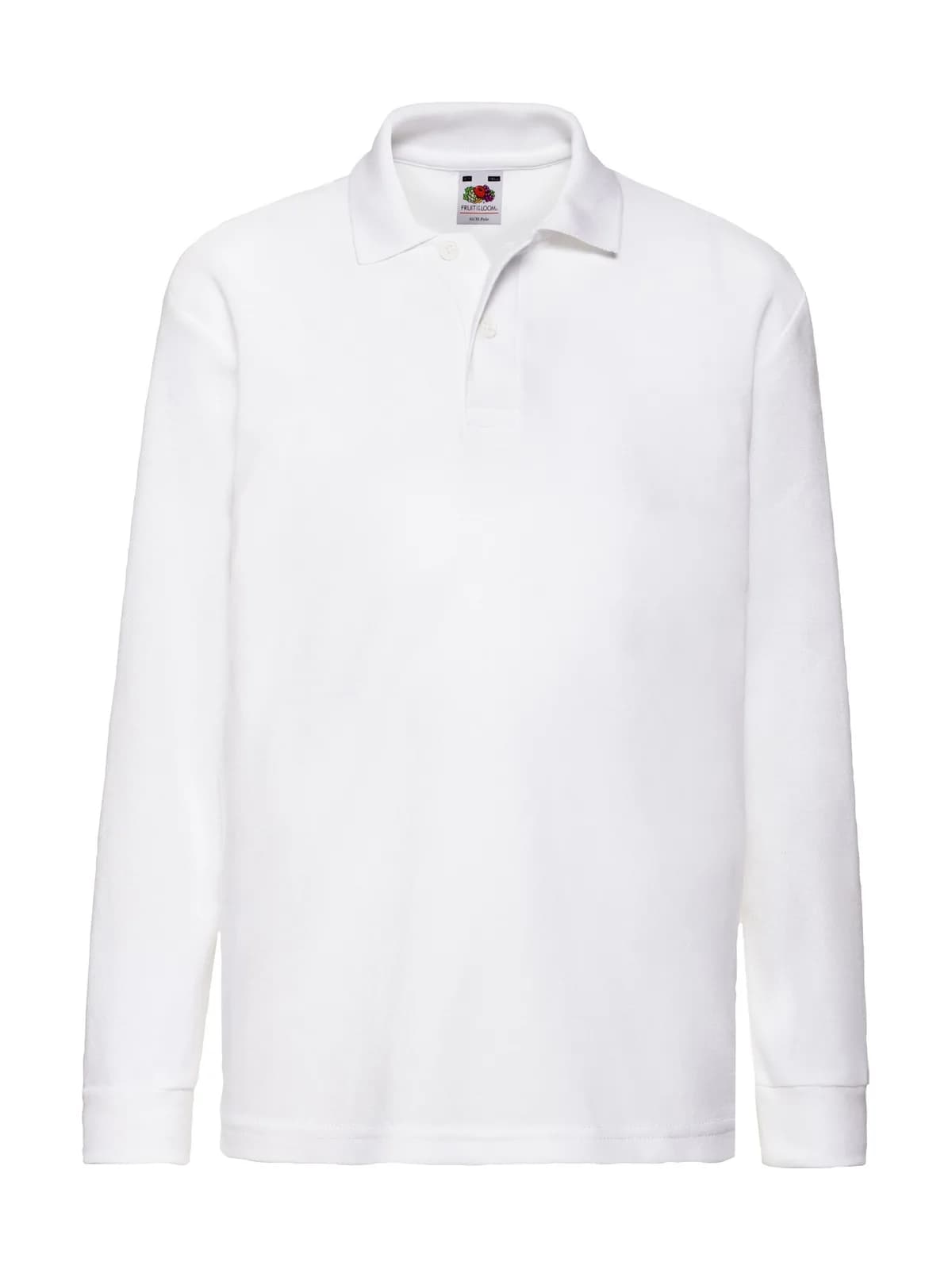 Kids 65/35 Long Sleeve Polo — WHITE