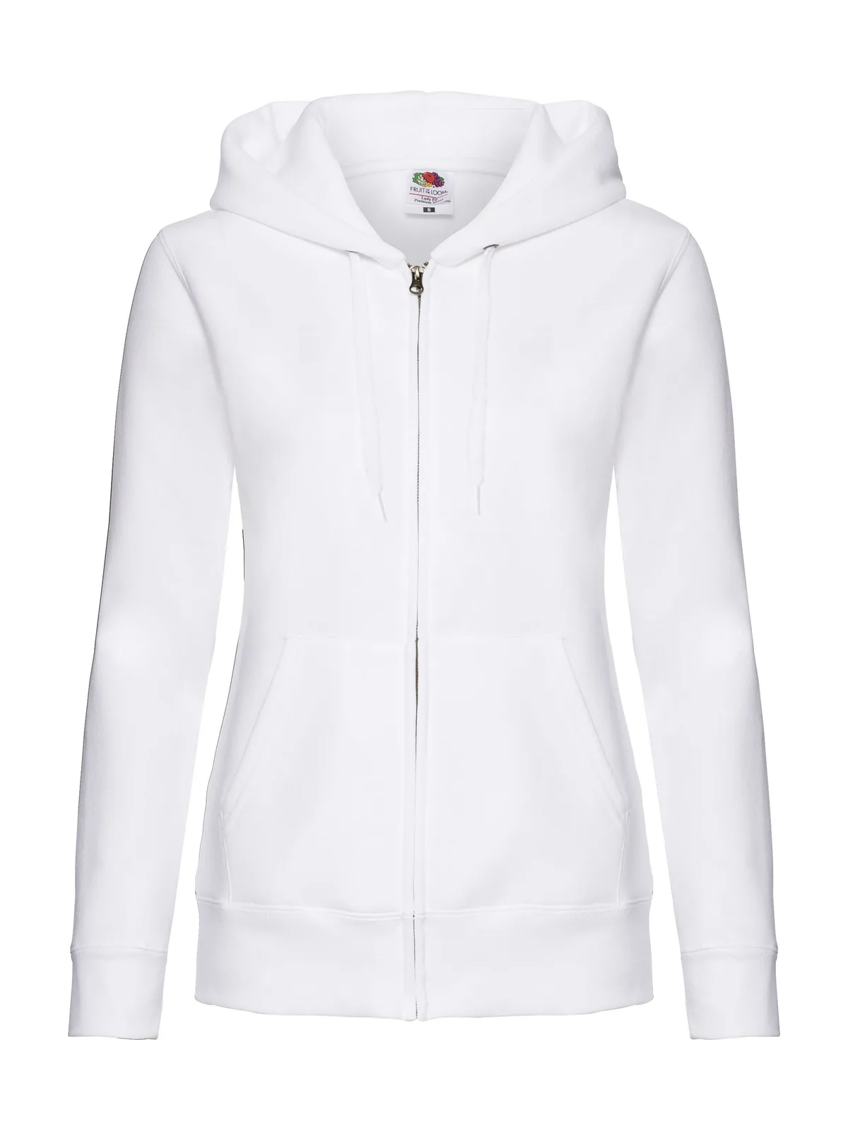 Ladies Premium Hooded Sweat Jacket — WHITE