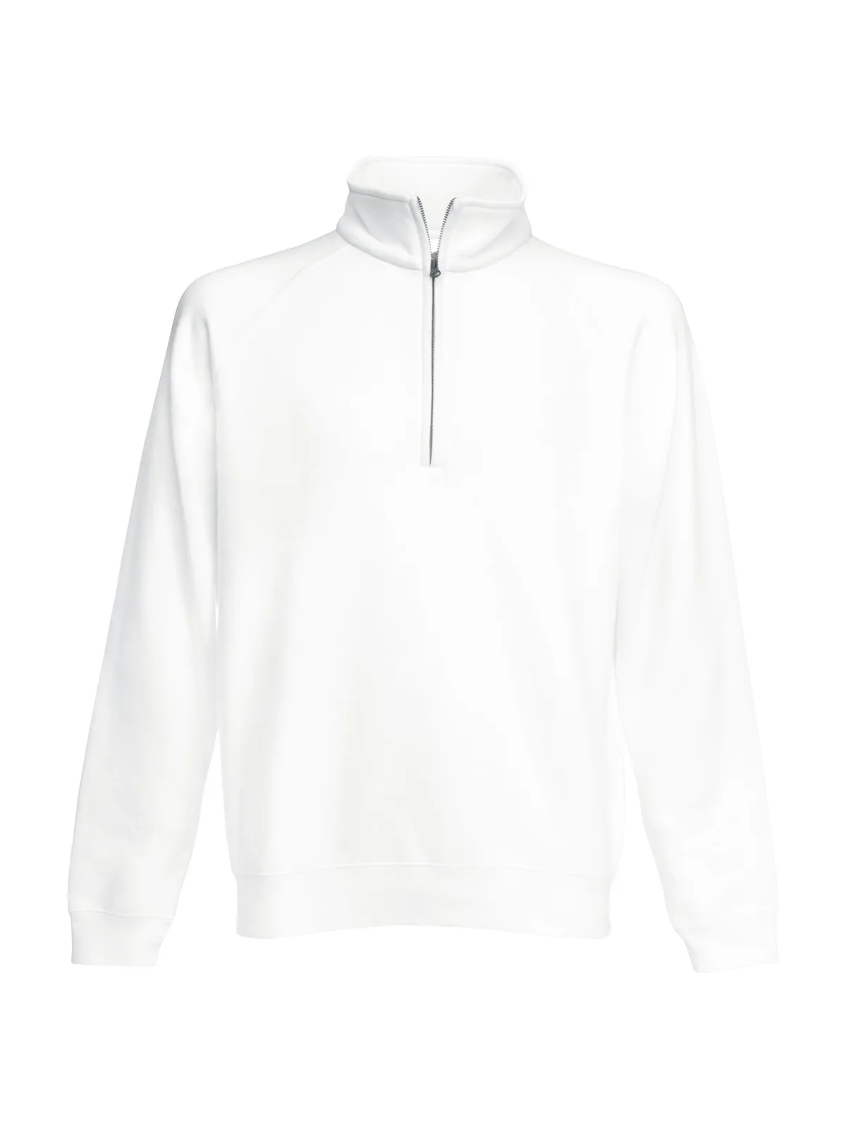 Classic Zip Neck Sweat — WHITE