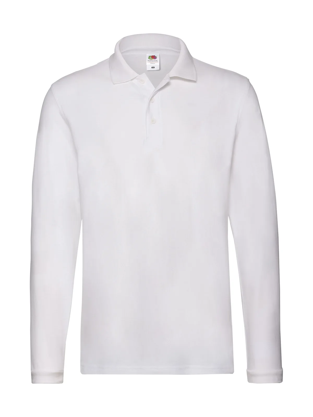 Premium Long Sleeve Polo — WHITE