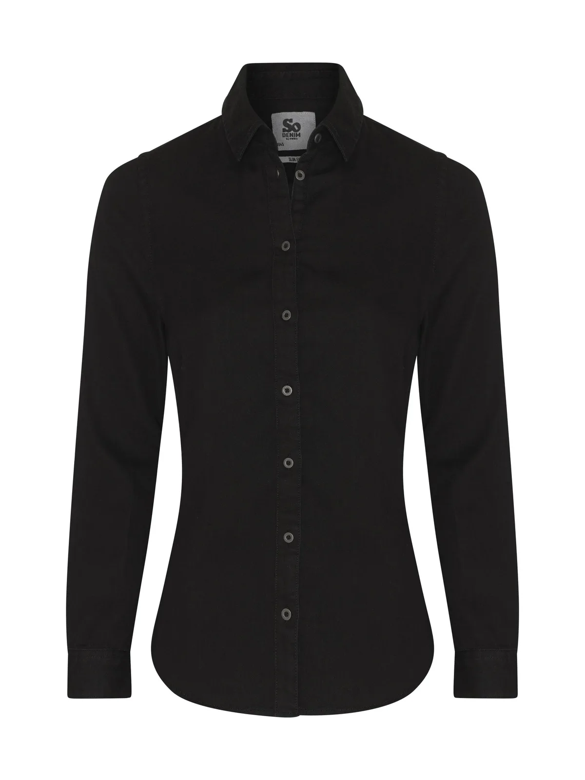 Lucy Denim Shirt — BLACK