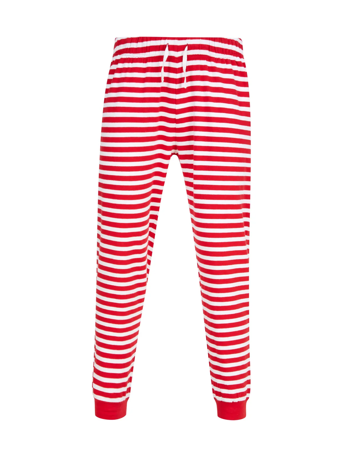 Unisex Cuffed Lounge Pants — RED / WHITE STRIPES