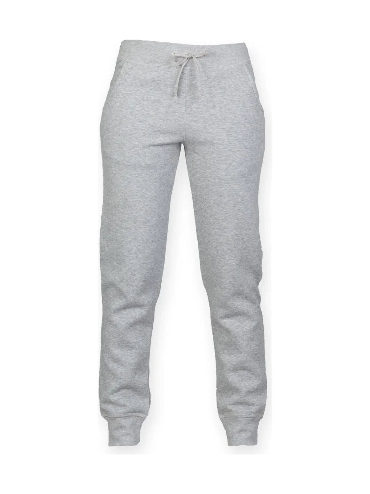 Ladies Slim Cuffed Joggers — HEATHER GREY
