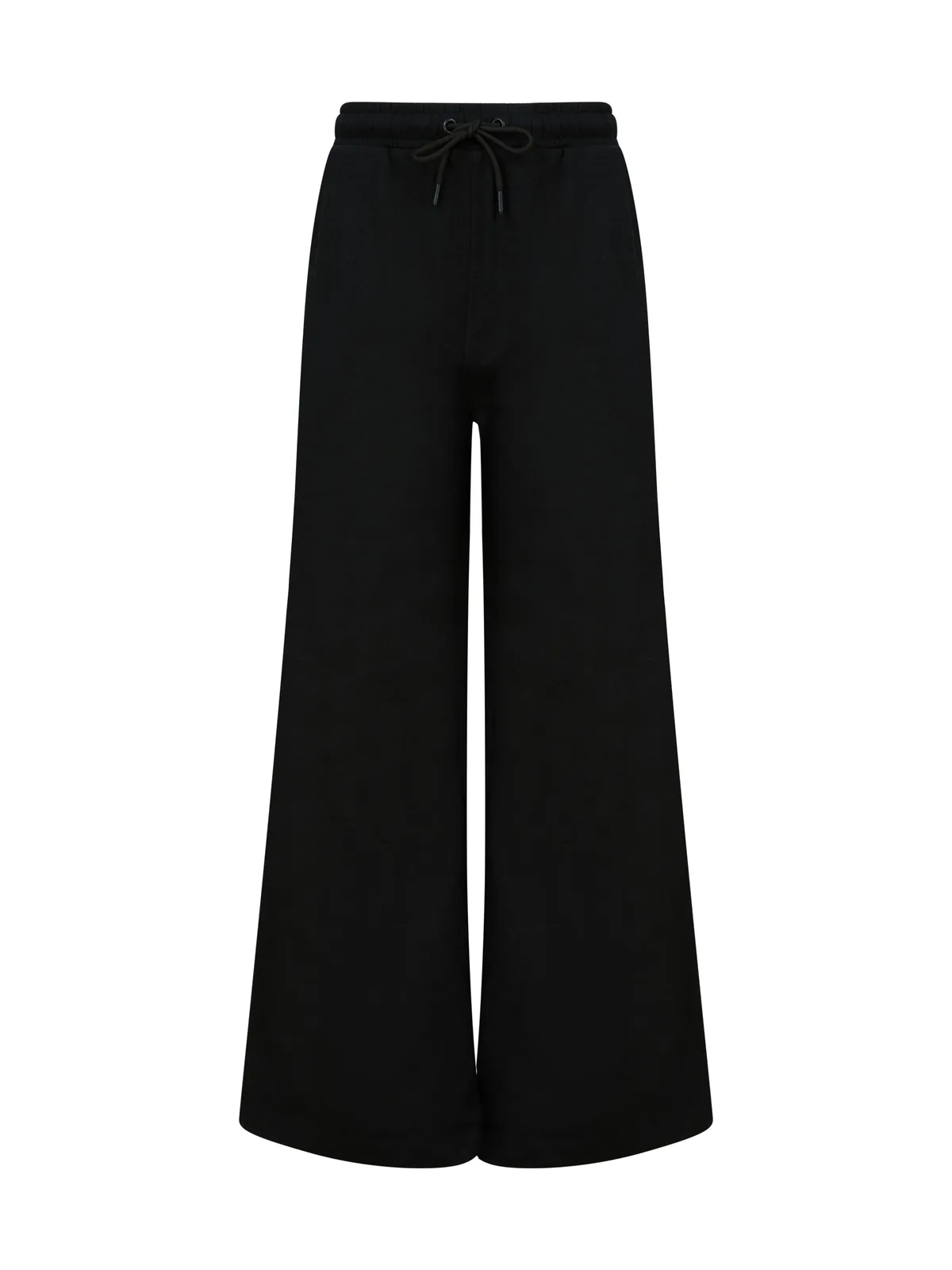 Women's Sustainable Fashion Wide Leg Joggers — BLACK