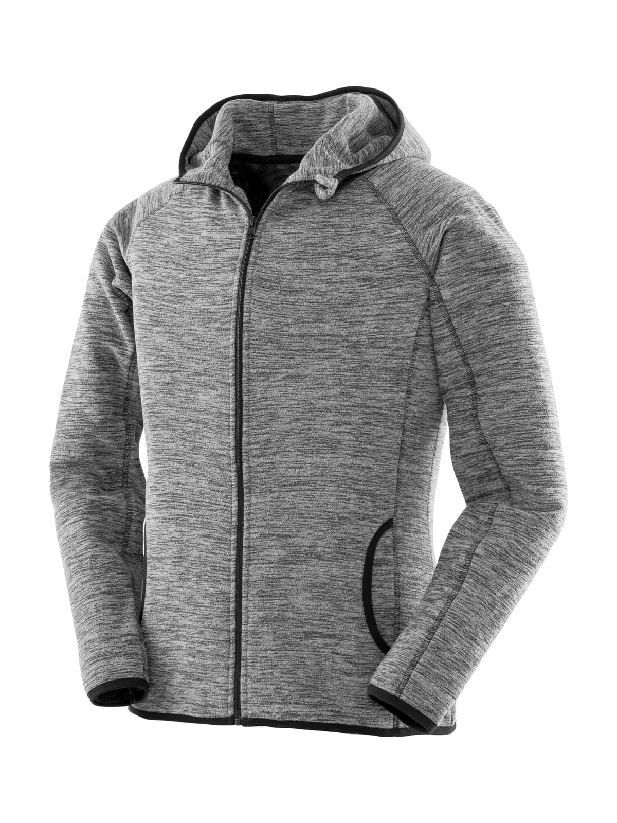Womens Microfleece Hoodi — GREY/BLACK
