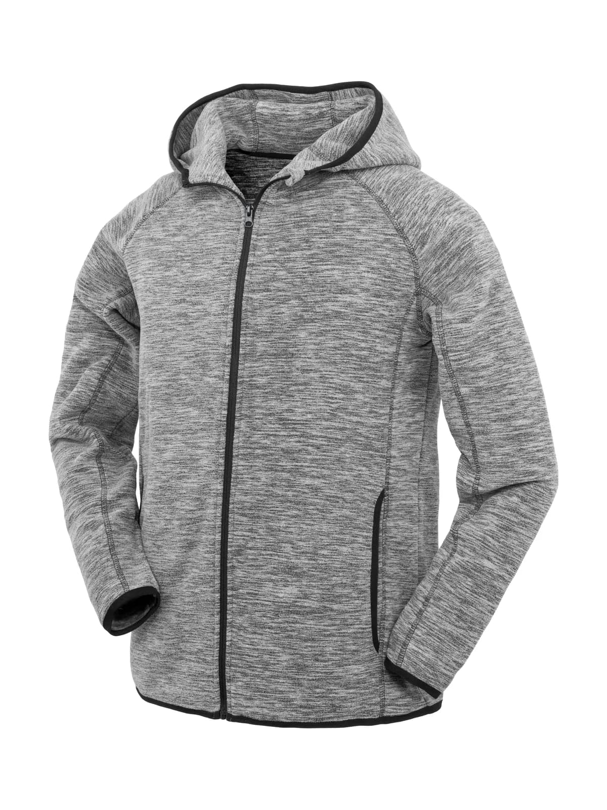 Mens Microfleece Hoodi — GREY/BLACK