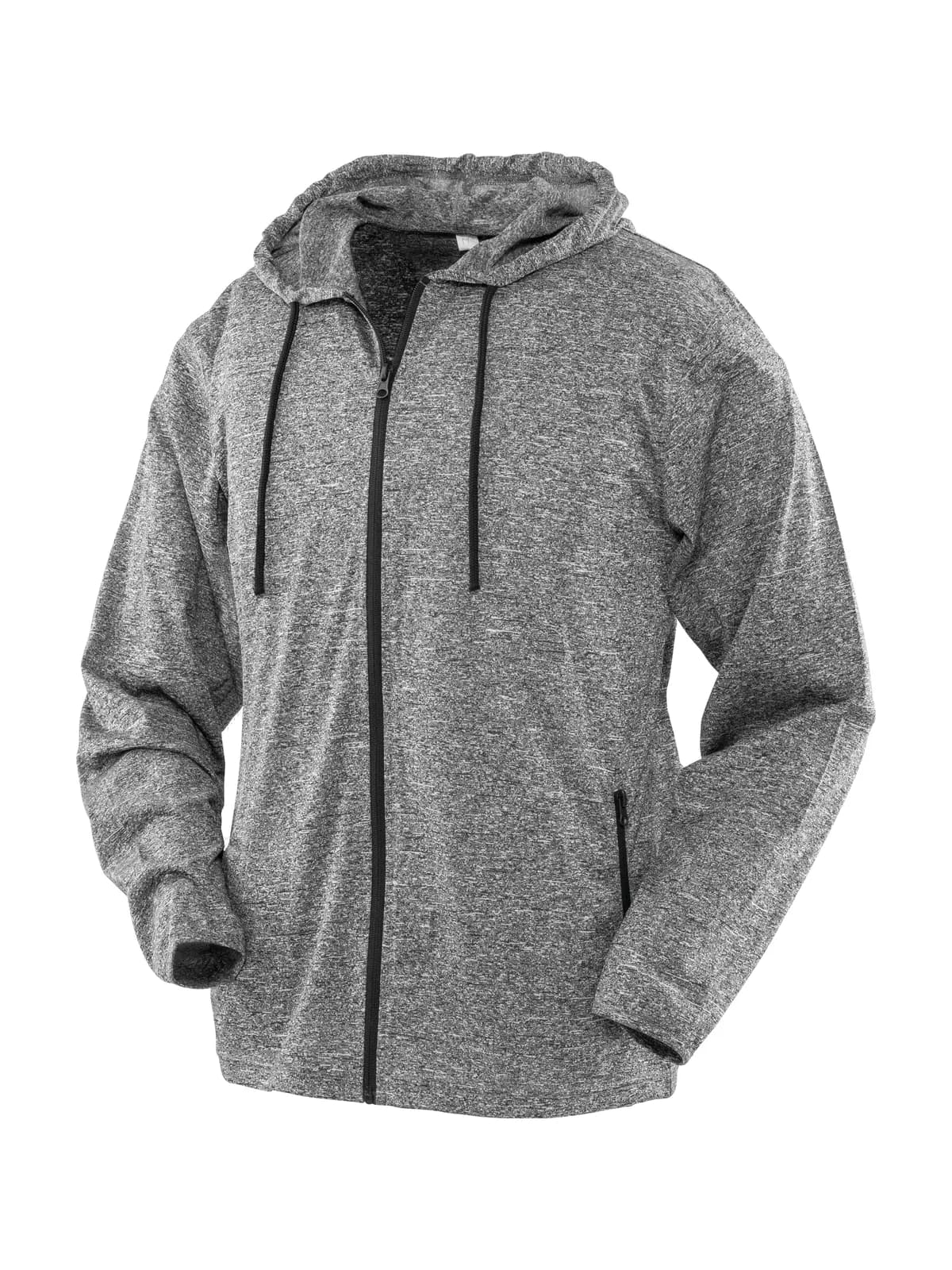 Womens Hooded Tee-Jacket — MARL GREY