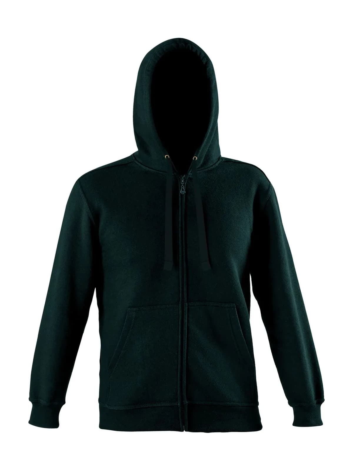 Zip Through Hooded — BLACK