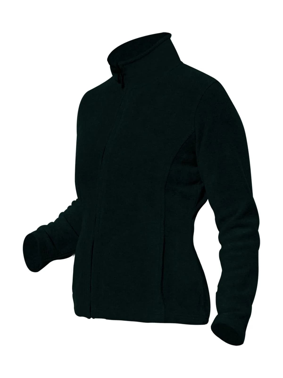 Ladies Full Zip Fleece Jacket — BLACK