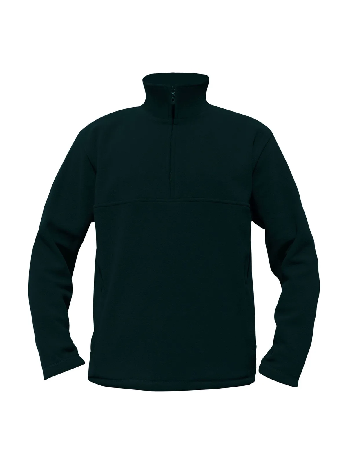 Zip Neck Fleece — BLACK