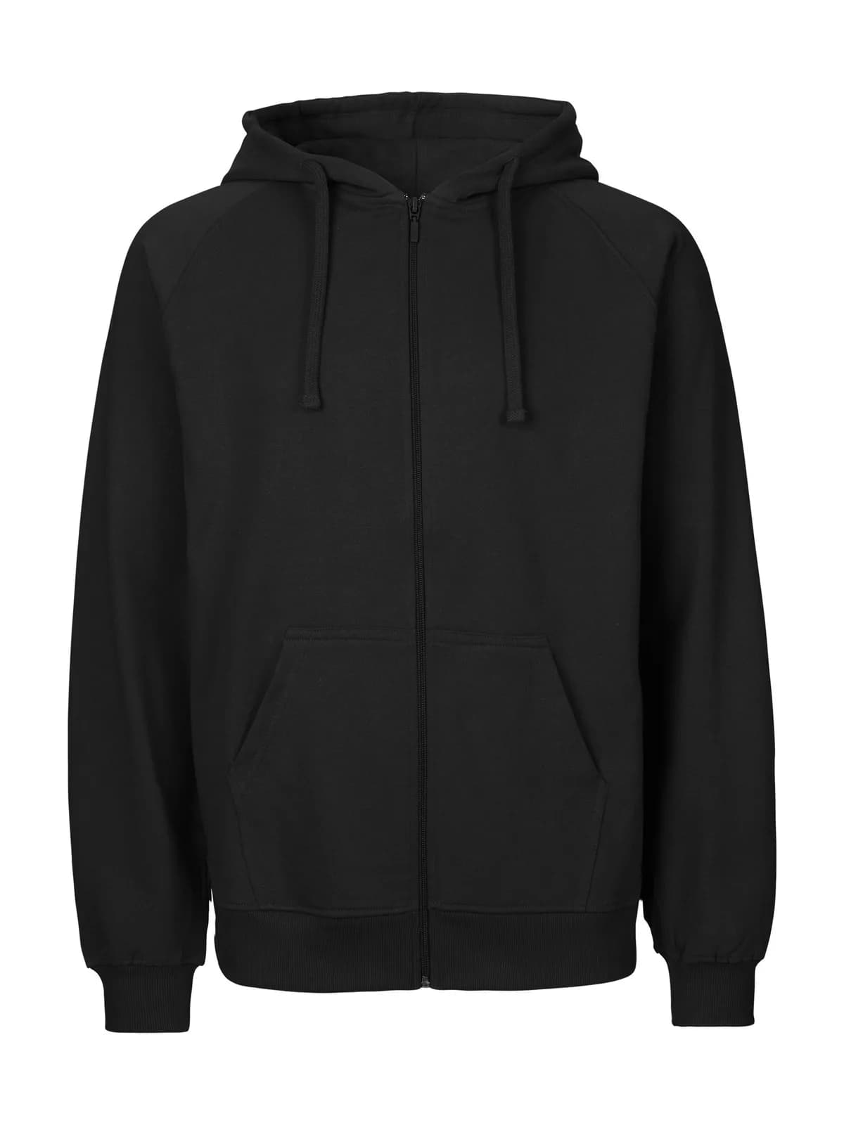 Unisex Tiger Cotton Hoodie With Zip — BLACK