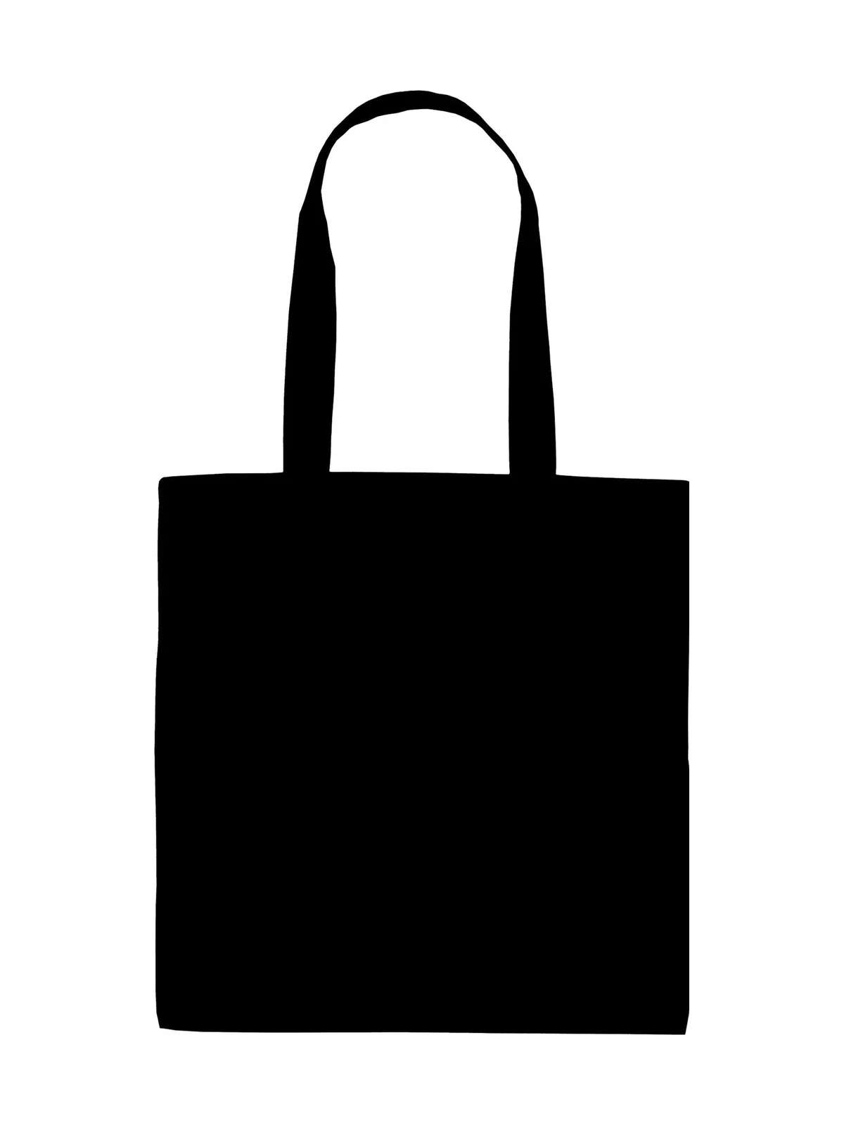 Tiger Cotton Shopping Bag, Long Handles — BLACK