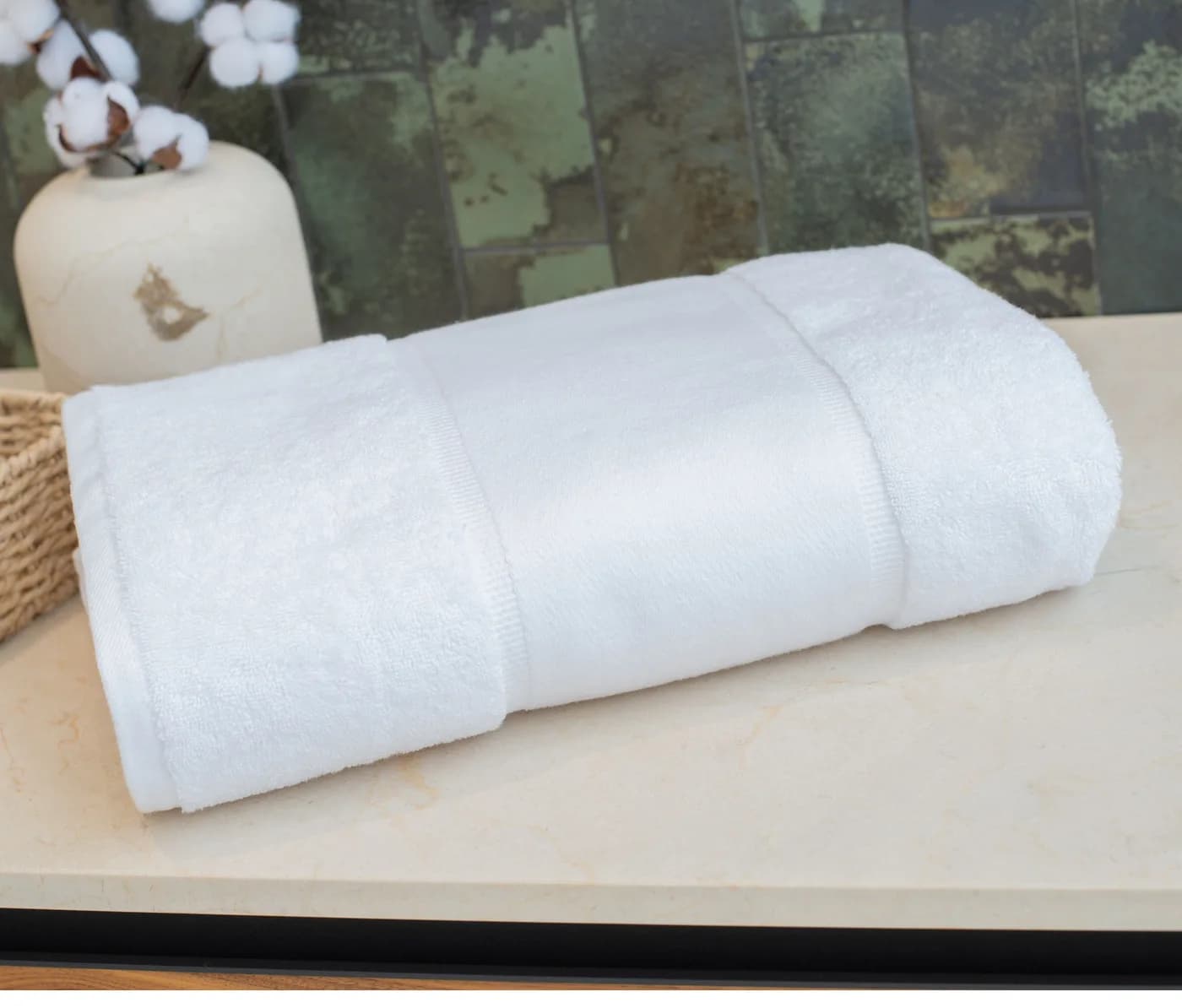 Organic Bath Sheet With Printable Border — Serviettes & peignoirs Towel City à personnaliser