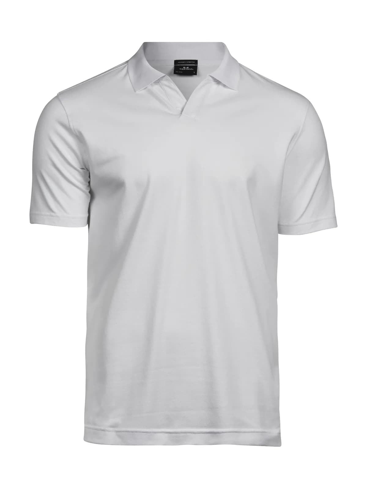 Luxury Stretch V-Neck Polo — WHITE