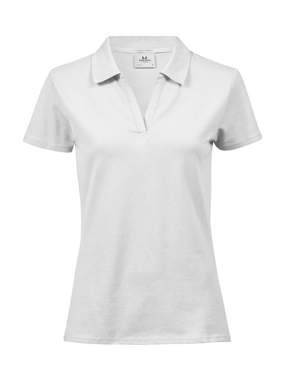 Women's Luxury Stretch V-Neck Polo — WHITE