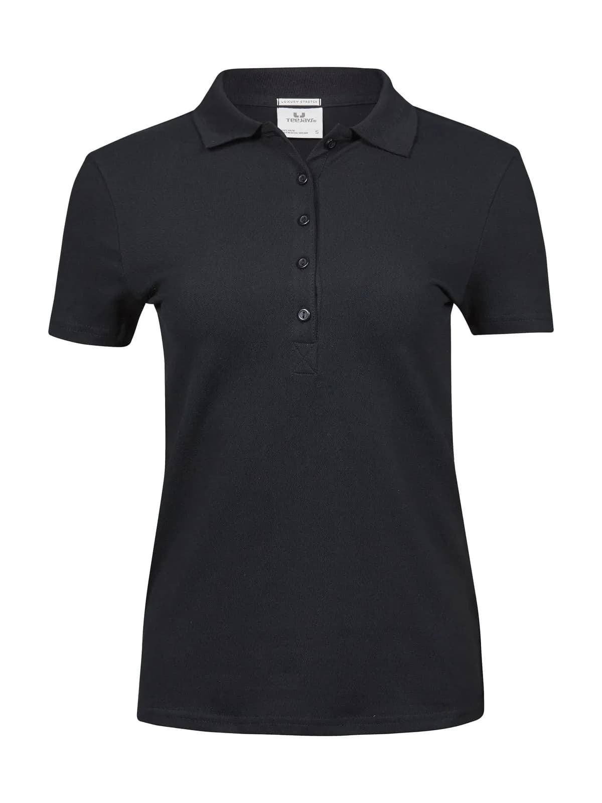 Women's Luxury Stretch Polo — BLACK