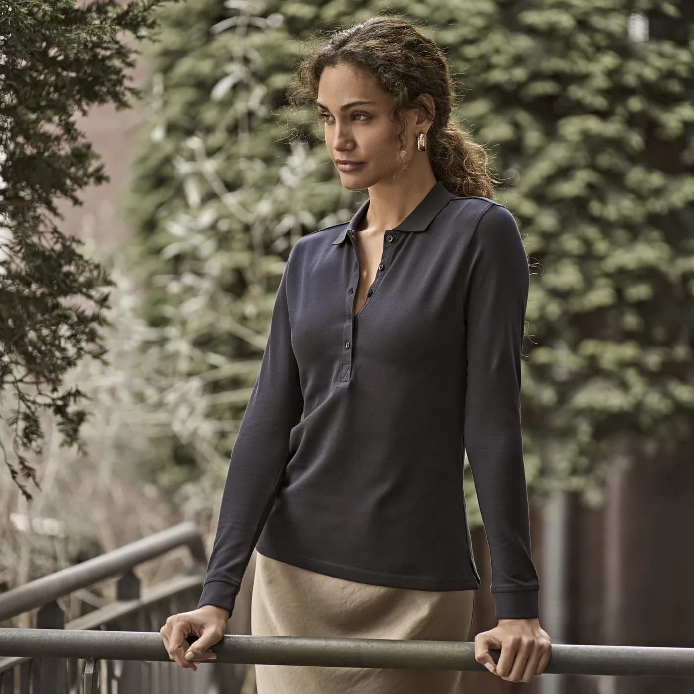 Women's Luxury Stretch Long Sleeve Polo — Polos Tee Jays à personnaliser