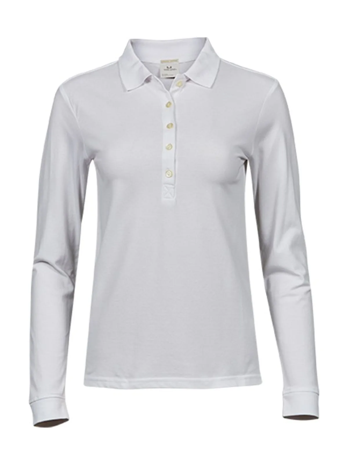 Women's Luxury Stretch Long Sleeve Polo — WHITE