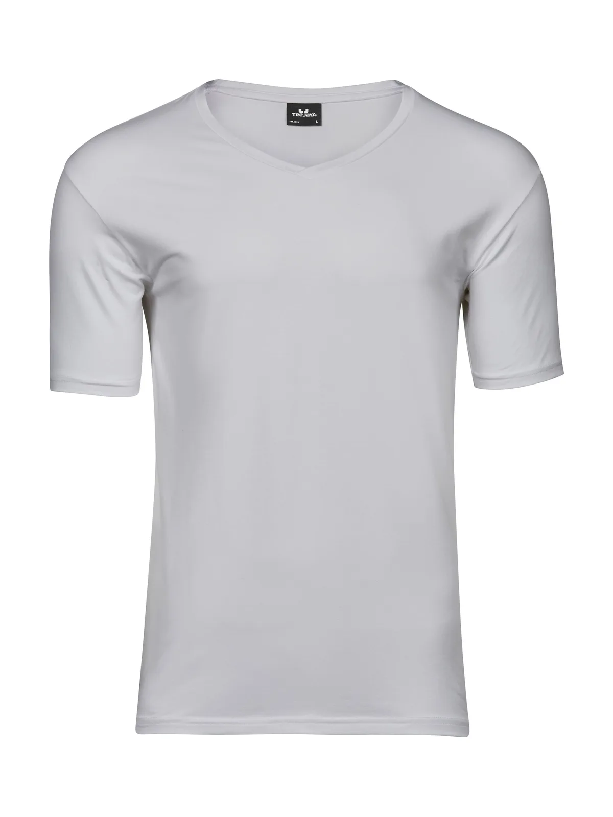 Stretch V-Neck Tee — WHITE