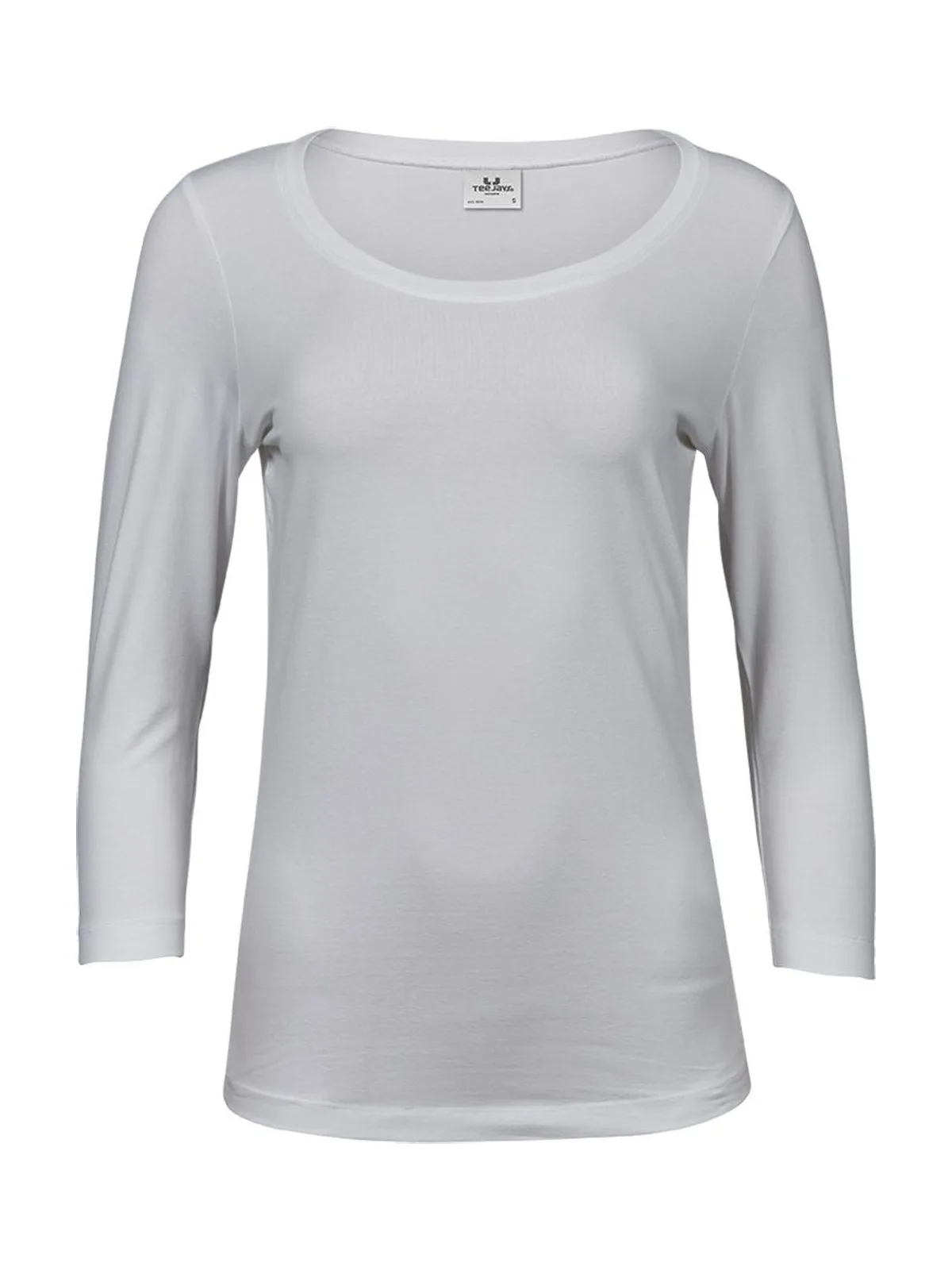 Womens Stretch 3/4 Sleeve Tee — WHITE