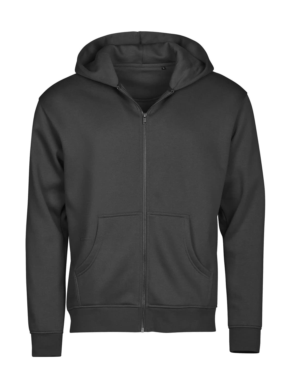 Unlabeled Hooded Full Zip Sweatshirt — BLACK