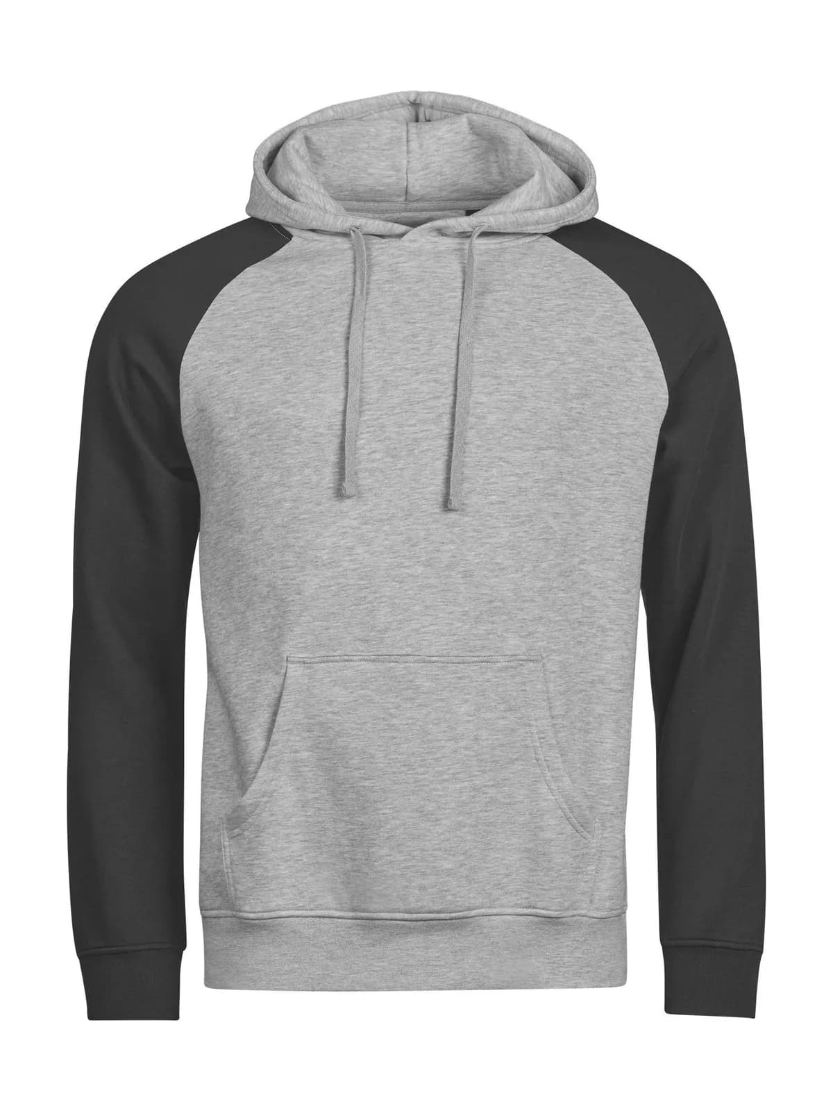 Unlabeled Two-Tone Hooded Sweatshirt — HEATHER GREY / BLACK
