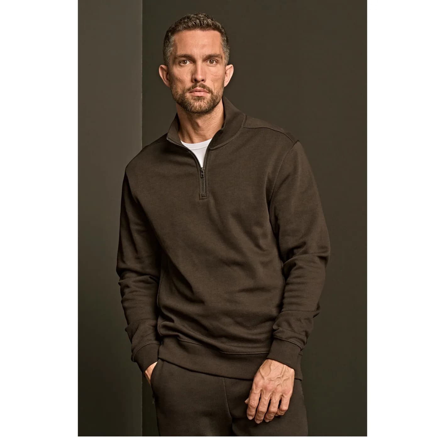 Ribbed Interlock Half Zip — customisable Sweats & hoodies by Tee Jays