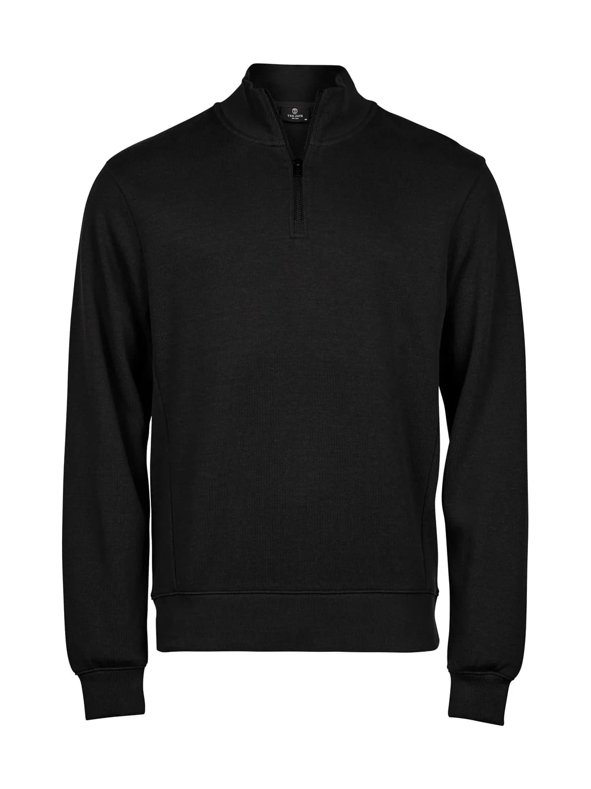 Ribbed Interlock Half Zip — BLACK