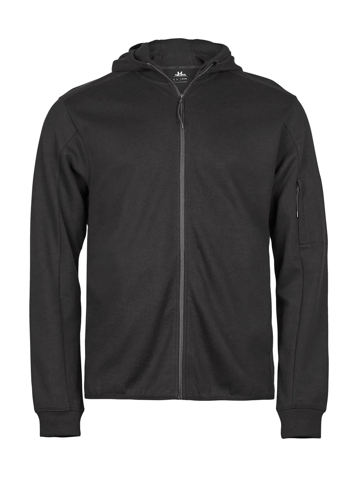 Athletic Hooded Full Zip Sweat — BLACK