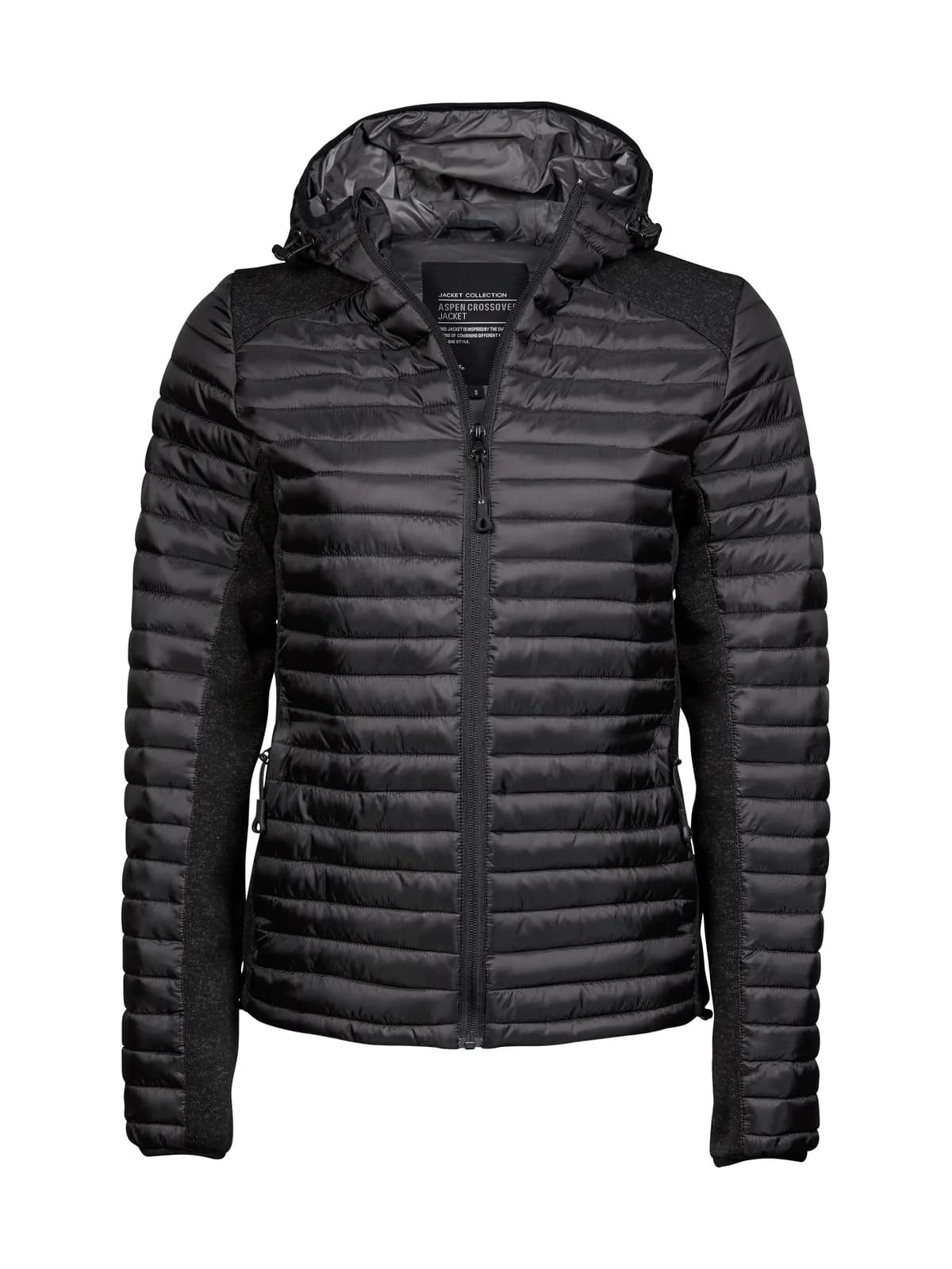 Ladies Hooded Outdoor Crossover — BLACK/BLACK MELANGE
