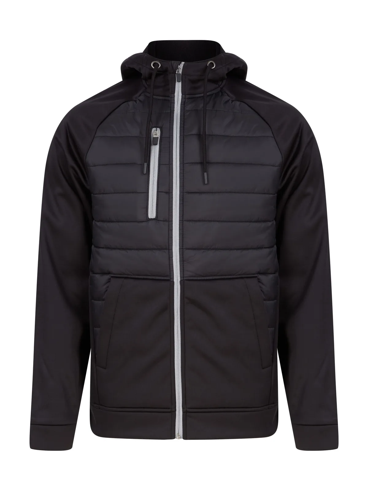 Full Zip Padded Softshell Jacket — BLACK