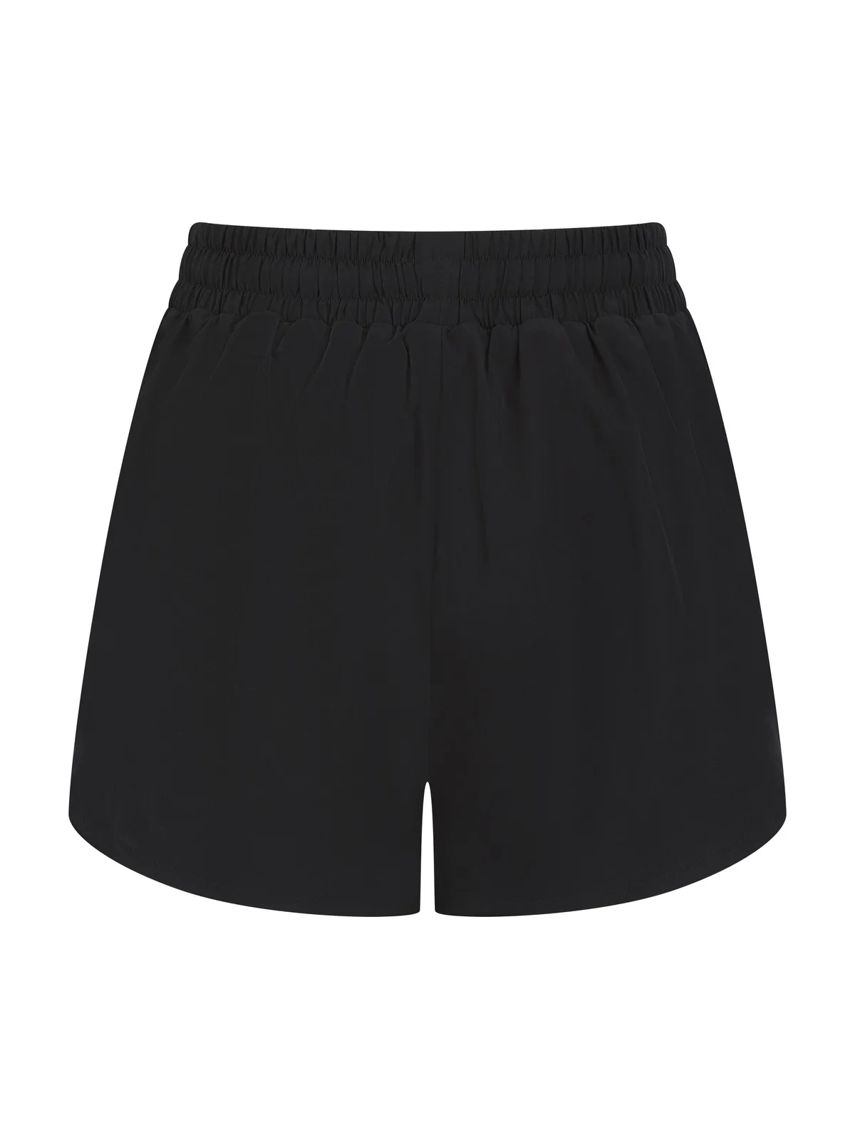 Ladies Double Layer Sports Short — BLACK/BLACK