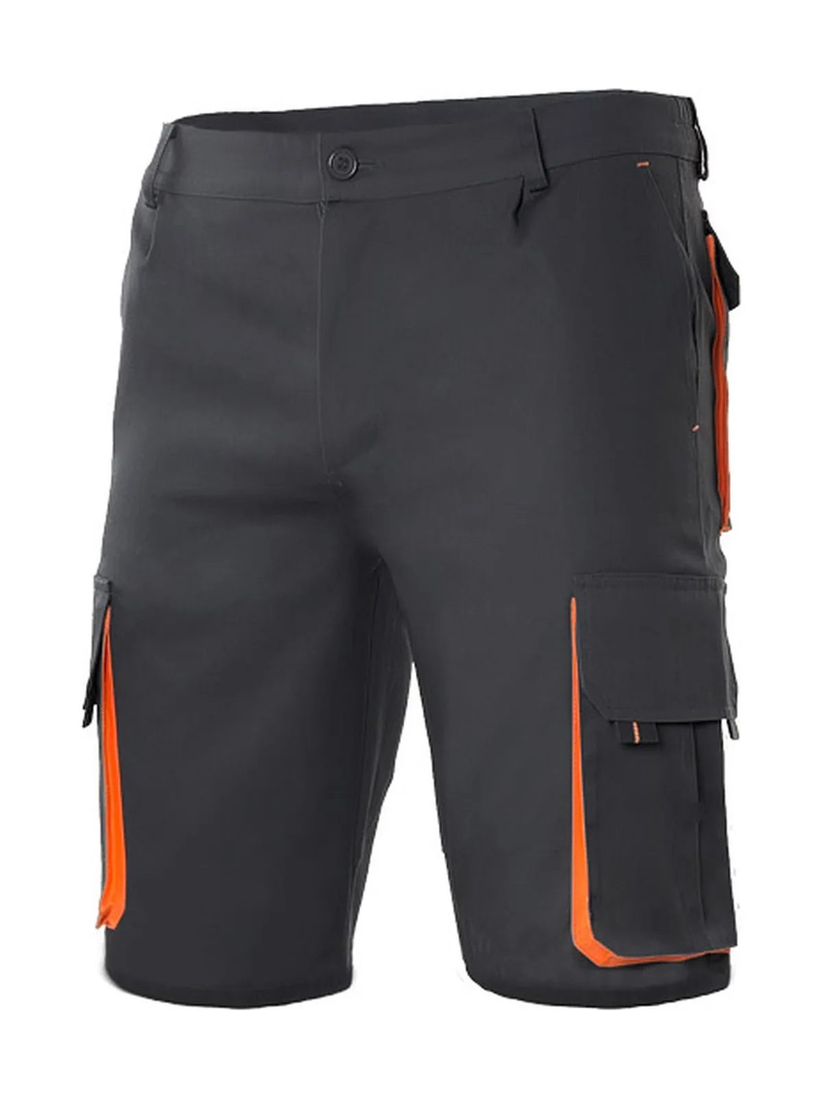 Shorts med flera fickor, tvåfärgade — BLACK/ORANGE