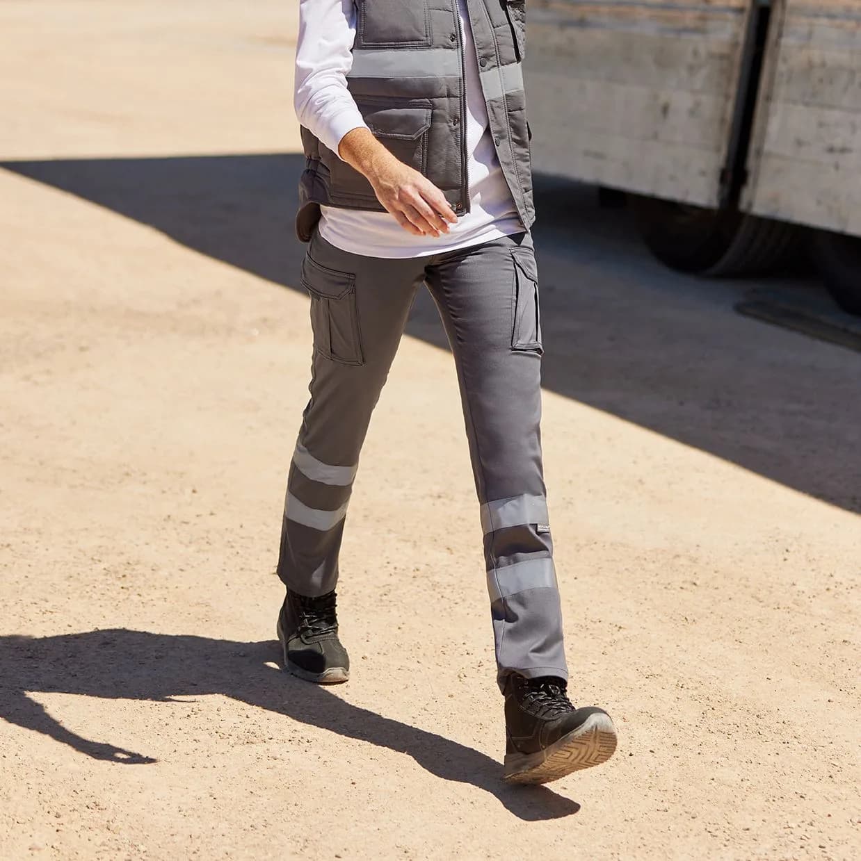 Multi-pocket stretch trousers with reflective strips — customisable Bottoms by Velilla