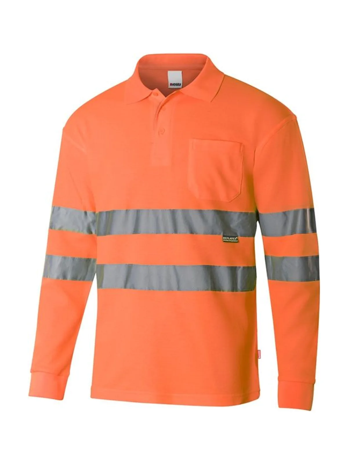 Polo coton/polyester à maches longues haute visibilité — Polos Velilla à personnaliser
