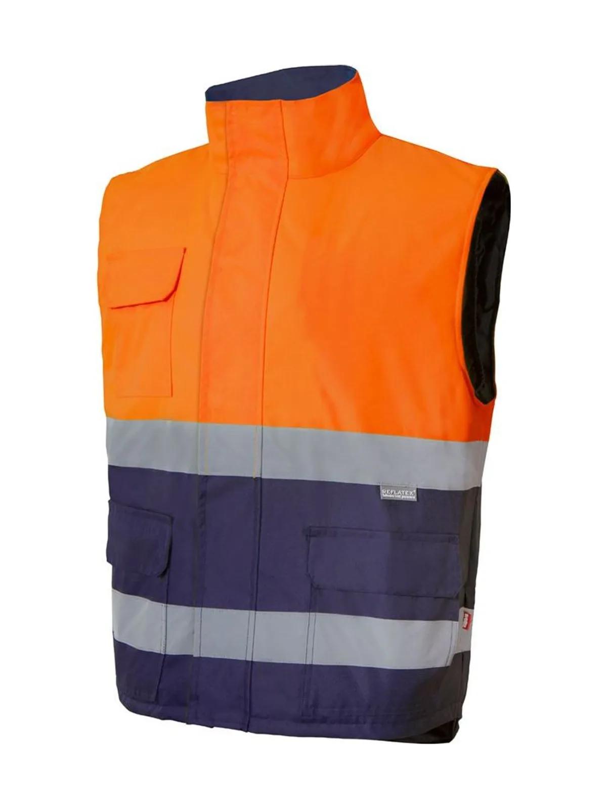 Bodywarmer matelassé bicolore haute visibilité — FLUO ORANGE / NAVY