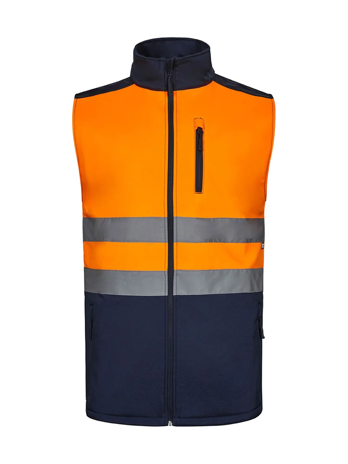 Gilet Softshell Bicolore — NAVY / FLUO ORANGE