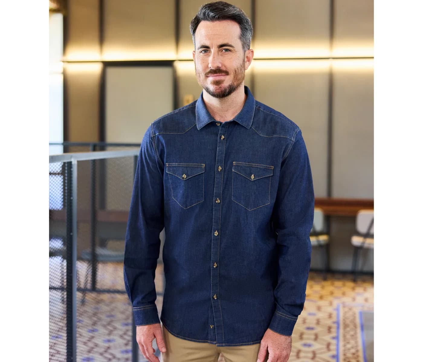 Chemise stretch en denim homme — Chemises Velilla à personnaliser