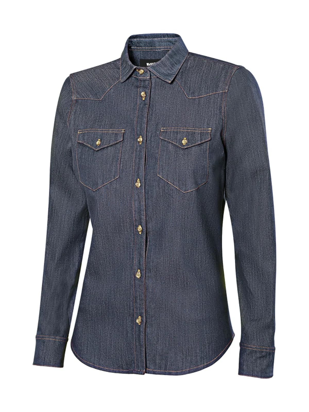 Chemise stretch en denim femme