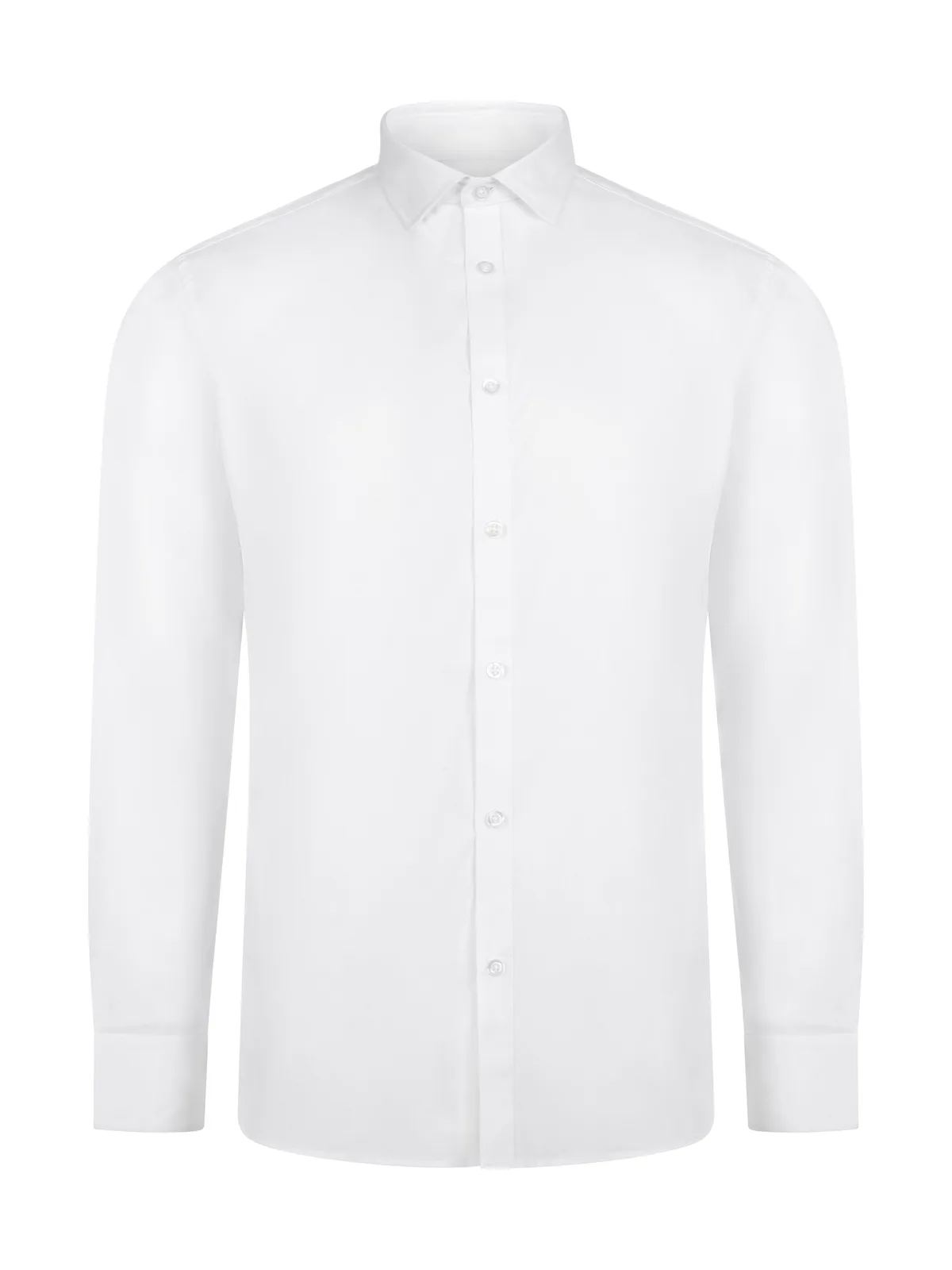 Camicia elasticizzata a maniche lunghe uomo — WHITE