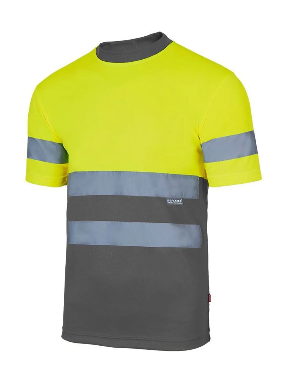 T-shirt technique bicolore à manches courtes visibilité augmentée — T-shirts Velilla à personnaliser