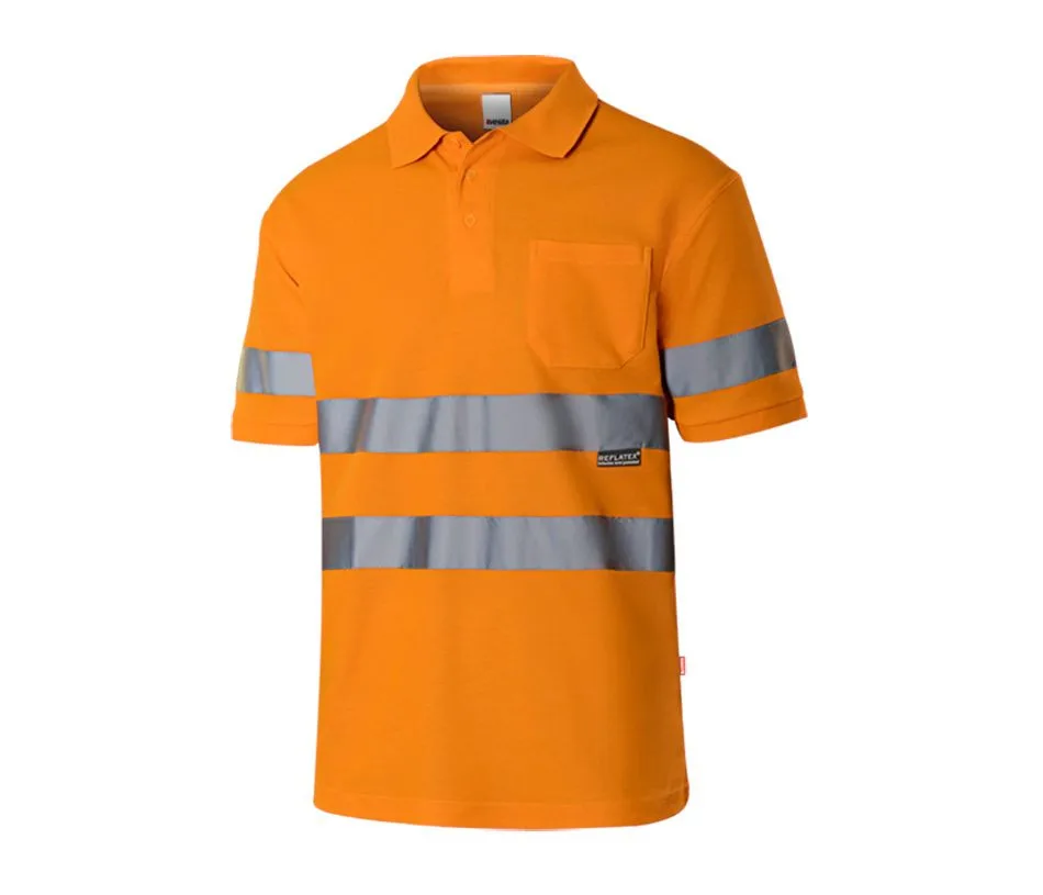 Polo coton/polyester à manches courtes haute visibilté — Polos Velilla à personnaliser