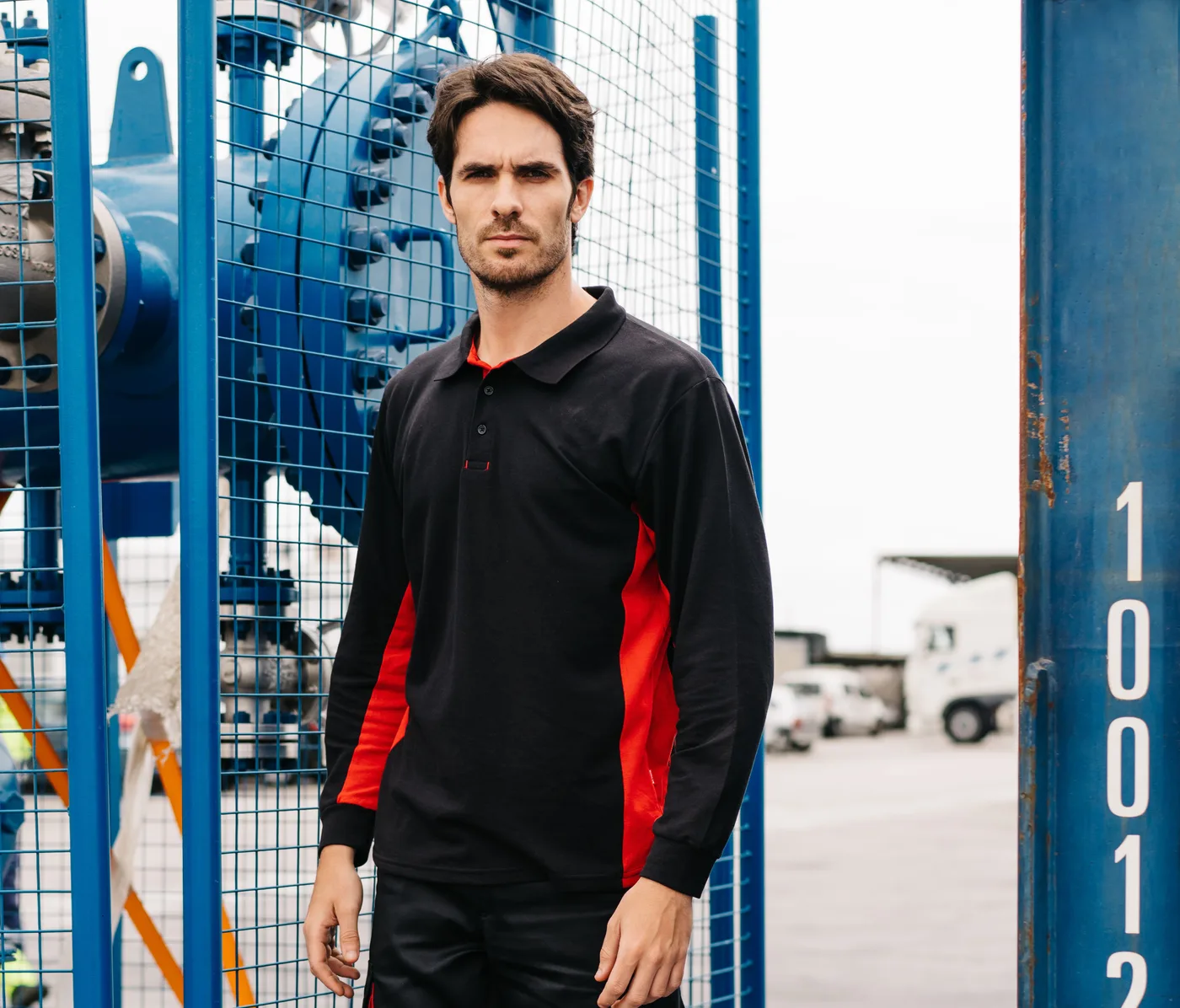 Polo bicolore manches longues — Polos Velilla à personnaliser