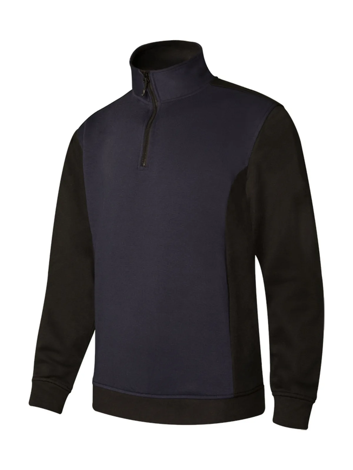 Sweat bicolore col zippé — NAVY/BLACK