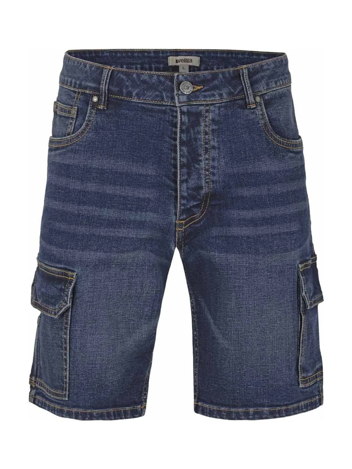 Bermuda denim stretch multipoches — JEAN BLUE
