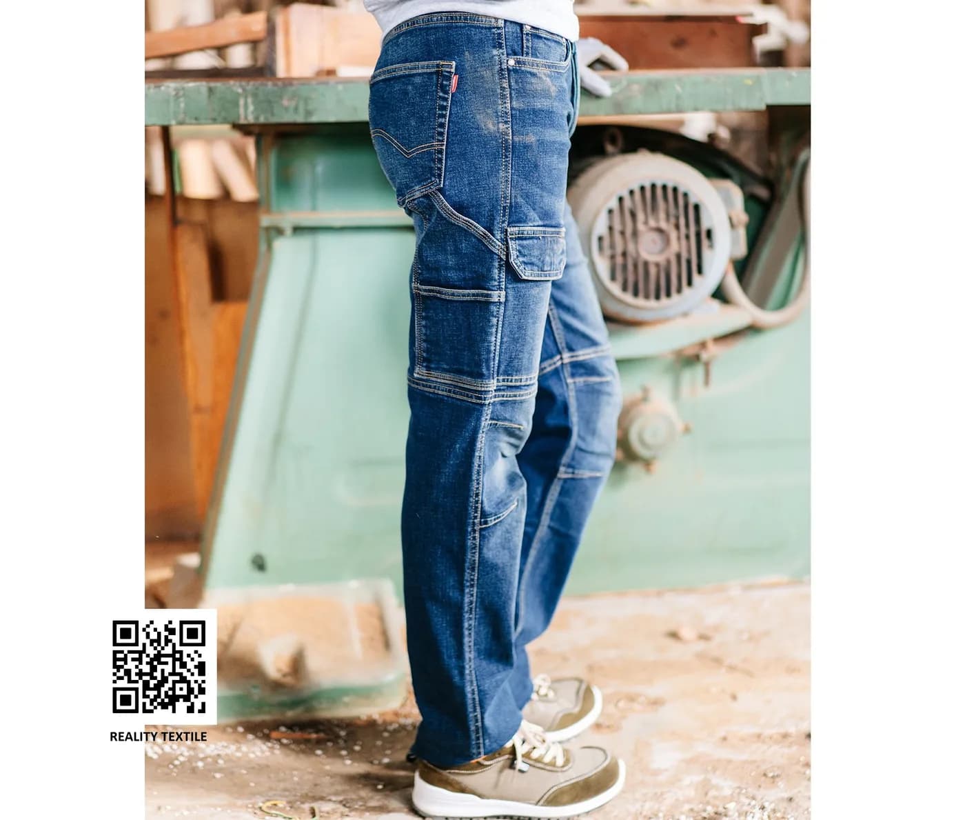 Multi-pocket stretch jeans — customisable Bottoms by Velilla
