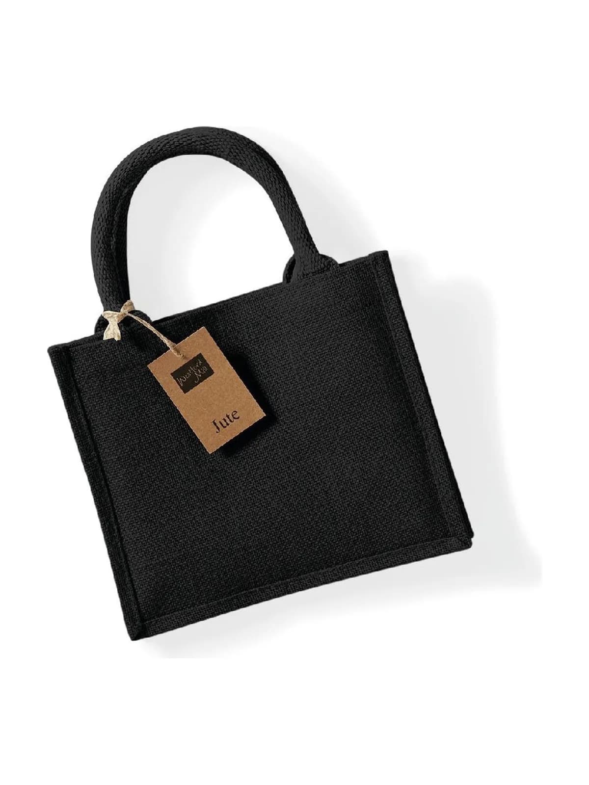 Jute Mini Gift Bag — BLACK/BLACK